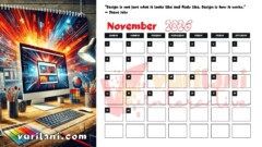 Vurilani 2026 Goals Calendar - November