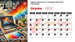 Vurilani 2026 Goals Calendar - October